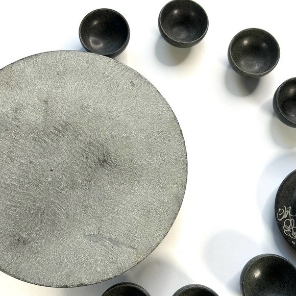 Marble carved tea set- tea ceremony - Picture 4 of 5